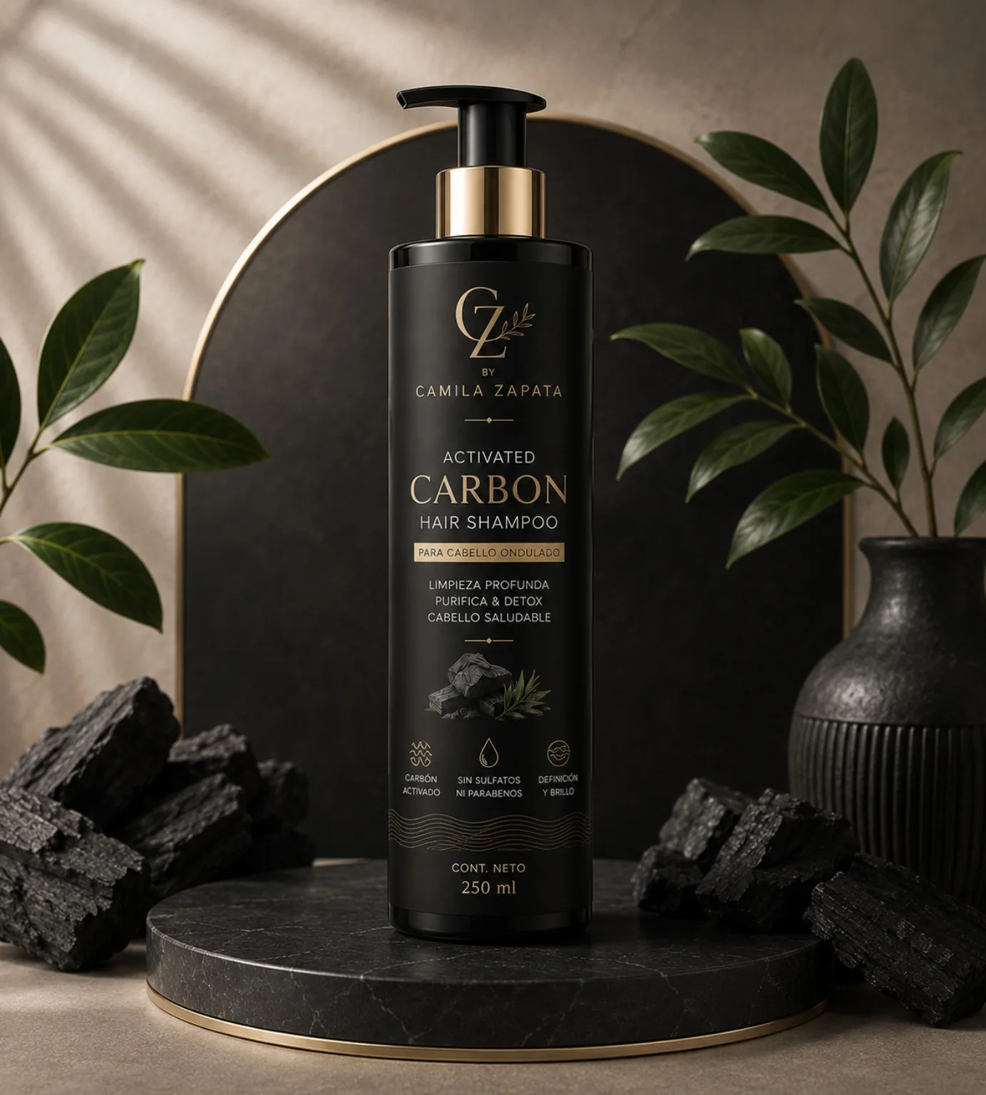 Presentación de Activated Carbon para cabello ondulado