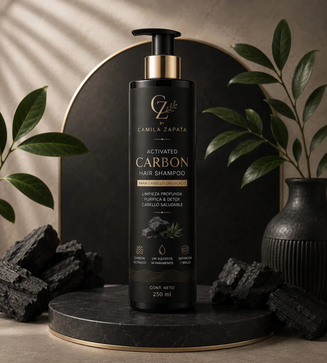 Presentación de Activated Carbon para cabello ondulado