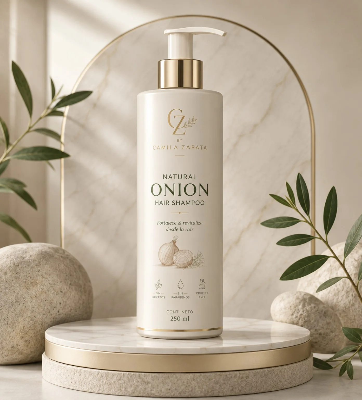 Presentación de Natural Onion · Hair Shampoo